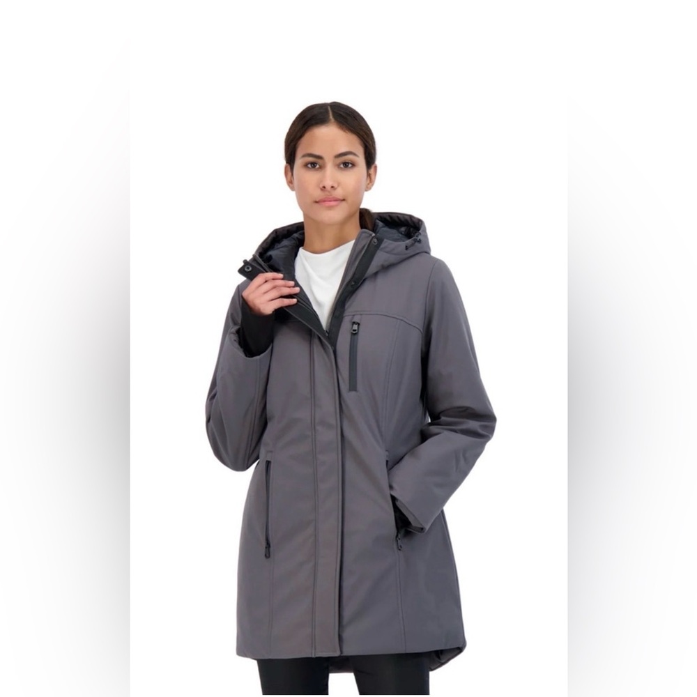 Sebby Collection Long Puffer Coat – Size M – Graphite – NWT (Small Flaw)